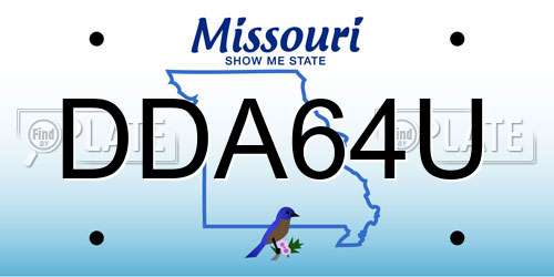 DDA64U Missouri License Plate