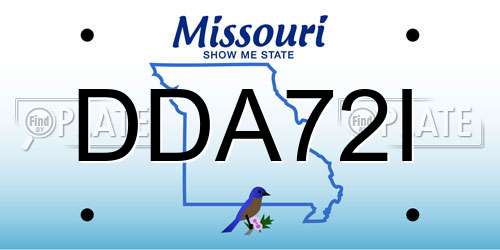 DDA72I Missouri License Plate