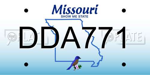 DDA771 Missouri License Plate