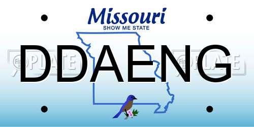 DDAENG Missouri License Plate