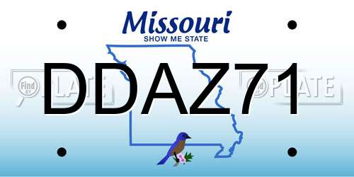 DDAZ71 Missouri License Plate