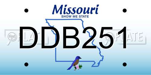 DDB251 Missouri License Plate