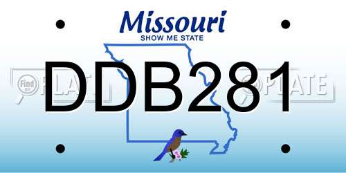 DDB281 Missouri License Plate