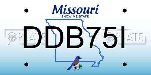 DDB75I Missouri License Plate