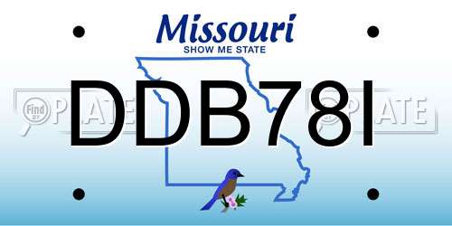 DDB78I Missouri License Plate