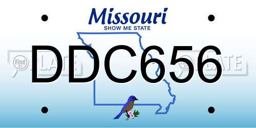 DDC656 Missouri License Plate
