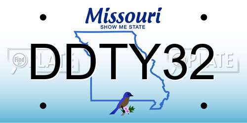 DDTY32 Missouri License Plate