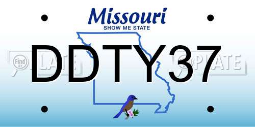 DDTY37 Missouri License Plate
