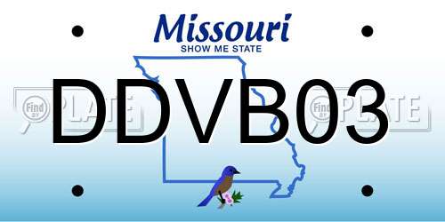 DDVB03 Missouri License Plate