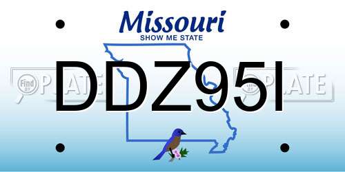 DDZ95I Missouri License Plate