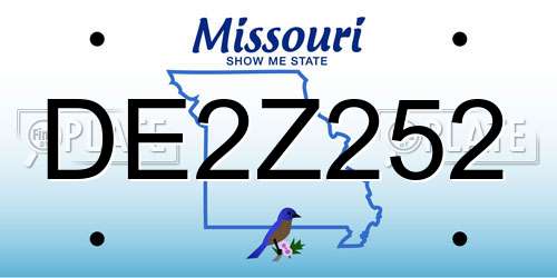 DE2Z252 Missouri License Plate