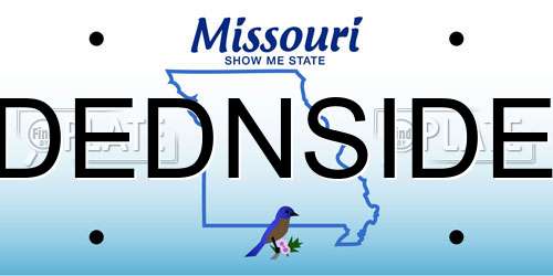 DEDNSIDE Missouri License Plate