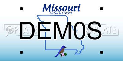 DEM0S Missouri License Plate