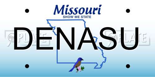 DENASU Missouri License Plate
