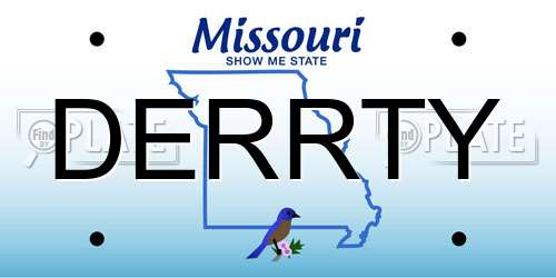 DERRTY Missouri License Plate