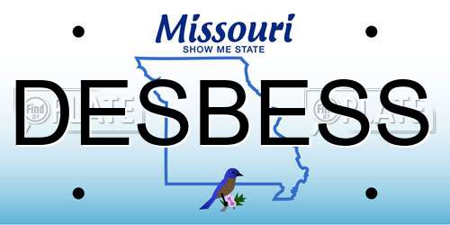 DESBESS Missouri License Plate