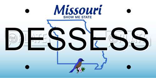 DESSESS Missouri License Plate