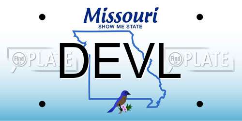 DEVL Missouri License Plate