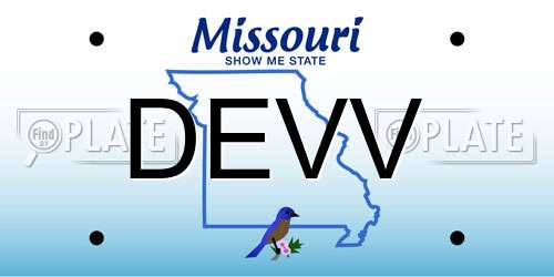 DEVV Missouri License Plate