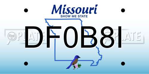 DF0B8I Missouri License Plate
