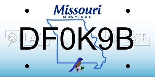DF0K9B Missouri License Plate