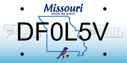 DF0L5V Missouri License Plate