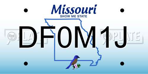 DF0M1J Missouri License Plate