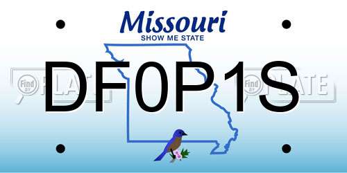 DF0P1S Missouri License Plate