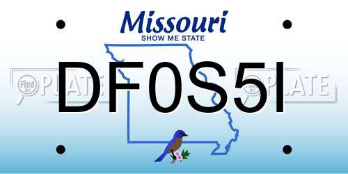 DF0S5I Missouri License Plate