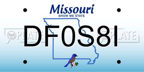DF0S8I Missouri License Plate
