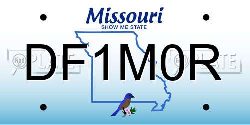 DF1M0R Missouri License Plate