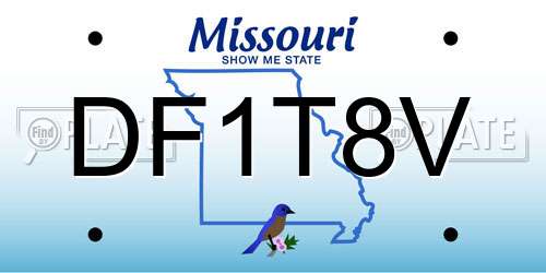 DF1T8V Missouri License Plate