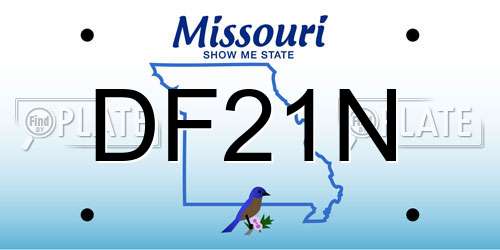 DF21N Missouri License Plate