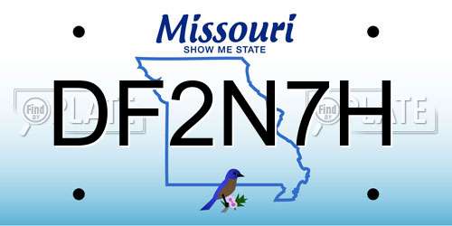 DF2N7H Missouri License Plate