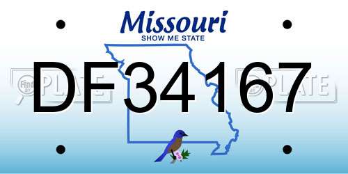 DF34167 Missouri License Plate