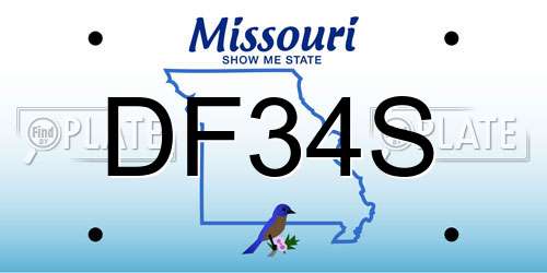 DF34S Missouri License Plate