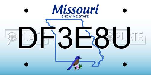 DF3E8U Missouri License Plate
