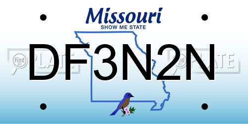 DF3N2N Missouri License Plate