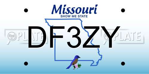 DF3ZY Missouri License Plate