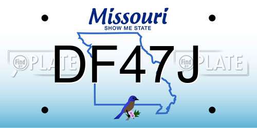 DF47J Missouri License Plate