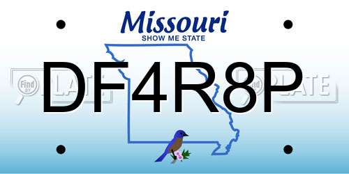 DF4R8P Missouri License Plate
