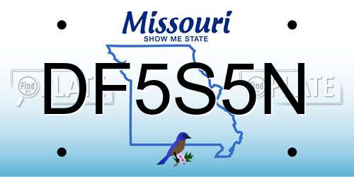 DF5S5N Missouri License Plate