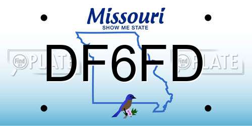 DF6FD Missouri License Plate