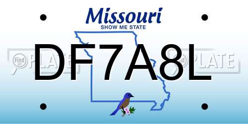 DF7A8L Missouri License Plate