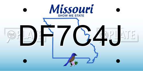 DF7C4J Missouri License Plate