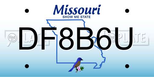 DF8B6U Missouri License Plate