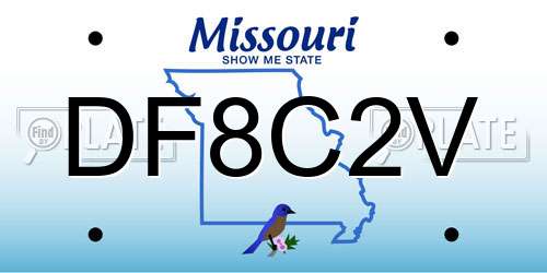 DF8C2V Missouri License Plate