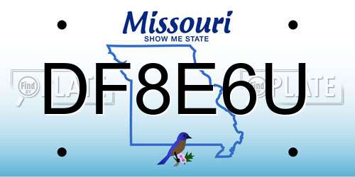 DF8E6U Missouri License Plate