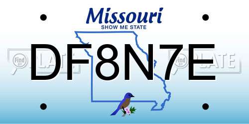 DF8N7E Missouri License Plate