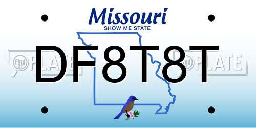 DF8T8T Missouri License Plate